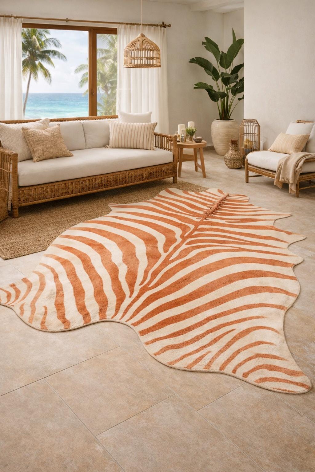 Pink Zebra Shape Rug Modern Zebra Shape Rug Hand Tufted Animal Print Area Rug Custom Color ...