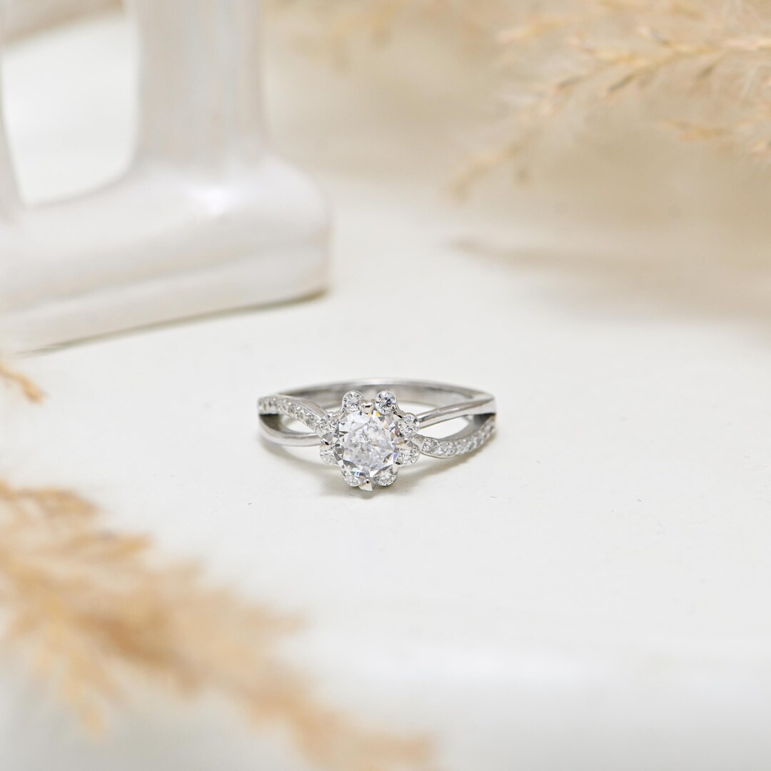 925 Sterling Silver Cubic Zirconia Ring | Minimalist Dainty CZ ...