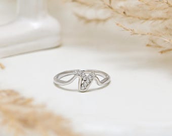 Sierlijke 925 sterlingzilveren ring met zirkonia | Solitairering CZ | Verlovingsring | Beloftering | Trouwsieraden | Cadeau voor haar