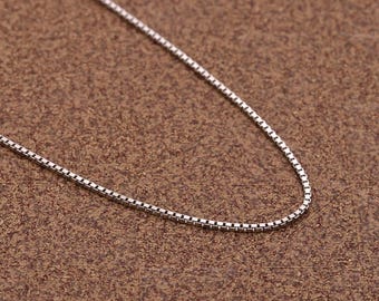 925 Sterling Silver Box Chain Necklace – Minimalist Unisex Jewelry