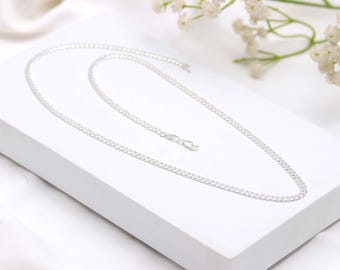 925スターリングシルバー2.5mmチェーンネックレス、メンズ＆レディース