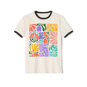 Retro Wildflower Summer Shirt, Boho Groovy Garden Shirt, Abstract Hippie Floral Tee, Nature Lover Gardening Gift, Trendy Floral T-shirt