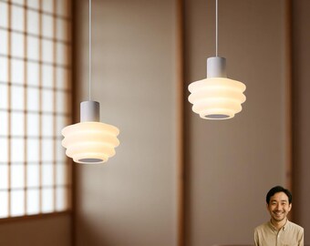 Modern Japandi Pendant Light • Zen Shoji Ceiling Lamp • Soft Warm Glow Lighting for Dining, Kitchen, Bedroom • Minimalist Japanese Decor