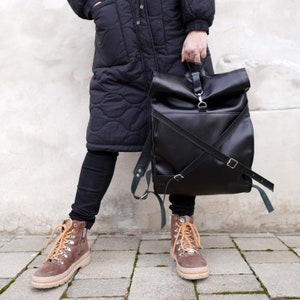 Leather backpack Ruben, genuine leather rucksack, practical and elegant haversack, image 10