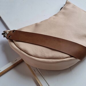 Leather bag Luna, spacious leather handbag, shoulder and crossbody purse image 2