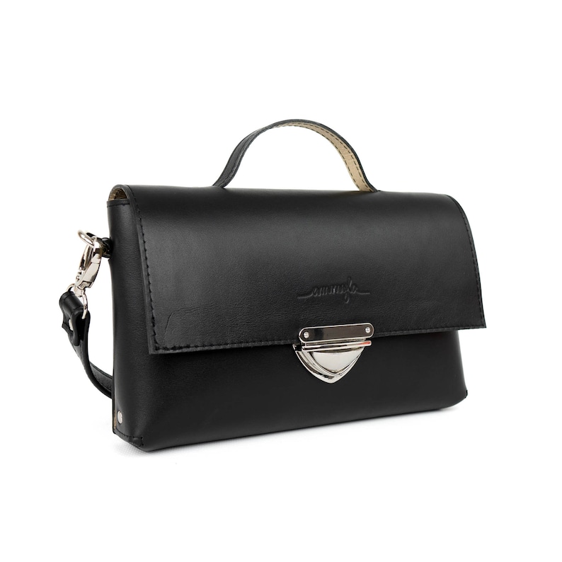 Leather purse MidiMe Neo, small genuine leather bag, crossbody, shoulder or waist handbag image 1
