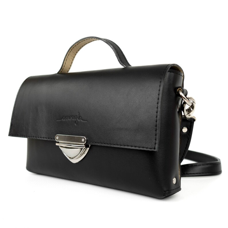 Leather purse MidiMe Neo, small genuine leather bag, crossbody, shoulder or waist handbag image 6