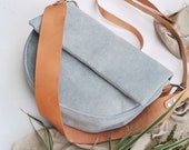 Nadia Green-Grey - handcrafted textile bag, original eco leather bag, unique and unmistakable style, shoulder and cross-body