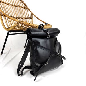 Leather backpack Ruben, genuine leather rucksack, practical and elegant haversack, image 1