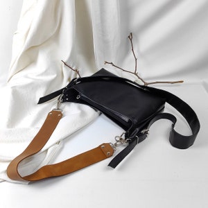 Leather purse bag Anais Raw, genuine leather bag, shoulder and crossbody strap handbag image 4
