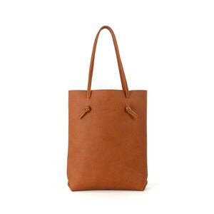 Lucille brown simple raw leather shopper bag, shoulder and to hand purse image 3