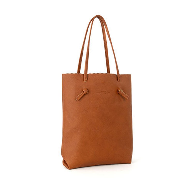 Lucille brown simple raw leather shopper bag, shoulder and to hand purse image 4