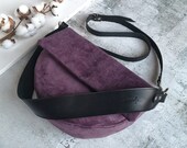 Nadia Purple - handcrafted textile bag, original eco leather bag, unique and unmistakable style, shoulder and cross-body