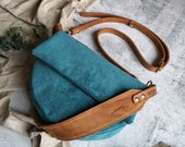 Nadia Turquoise - handcrafted textile bag, original eco leather bag, unique and unmistakable style, shoulder and cross-body