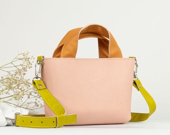 Small leather handbag Daisy Sakura | leather crossbody and to hand bag