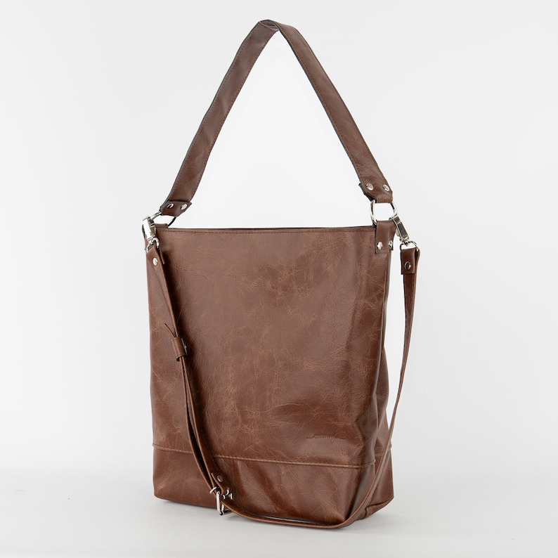 Hobo leather tote bag Lana Style shoulder and cross-body shopper tote image 4