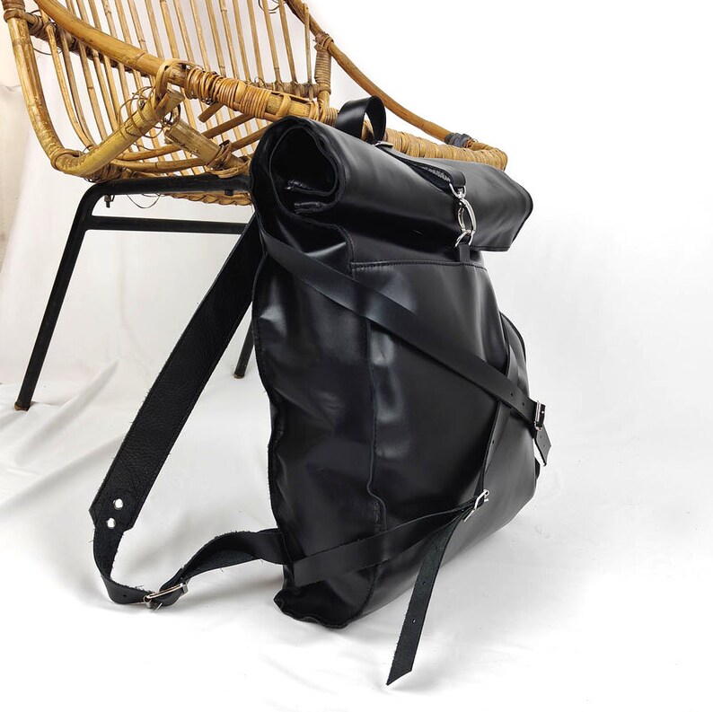 Leather backpack Ruben, genuine leather rucksack, practical and elegant haversack, image 2