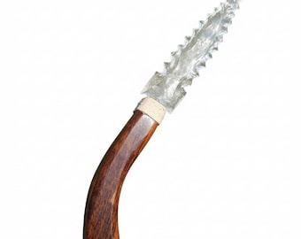 Clear Glass Crystal Knife | Hand-Chipped Athame, Ritual Altar Decor