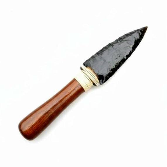 Handmade Black Obsidian Ritual Knife: Shamanic Healing Tool