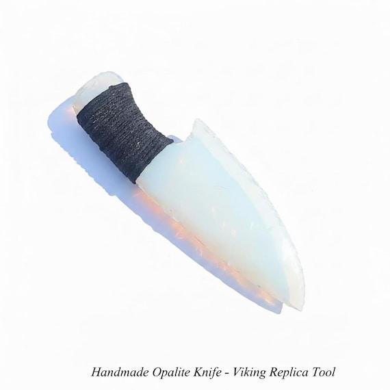Opalite Athame | Viking Replica Decorative Knife | 3-6 Inch Primitive Ritual Tool with Thread Wrap | Collectors Christmas Gift