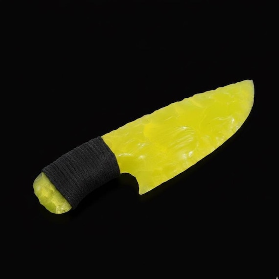 Handmade Obsidian Lava Blade Knife – 4 to 10 Inch Ritual Dagger with White Thread Grip – Ideal for Cleansing and Protection