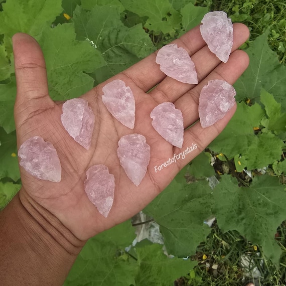 Rose Quartz Arrowhead: Natural Healing Crystal, Love & Chakra Stone