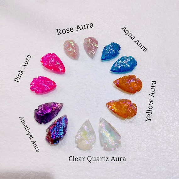 Angel Aura Arrowhead: Iridescent Crystal Point, Chakra Stone