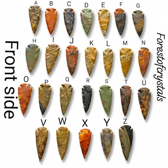 Large Fancy Jasper Arrowhead | 3 to 3.5 Inch Crystal Spear Point | Stone Spearhead Crystal Collector Gift | Hand-Knapped Gemstone Points