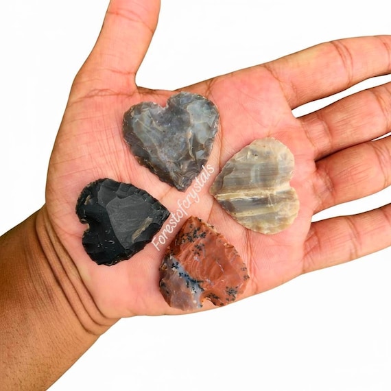 Agate Jasper Crescent Heart Bead: Natural Crystal Healing Stone (35mm)