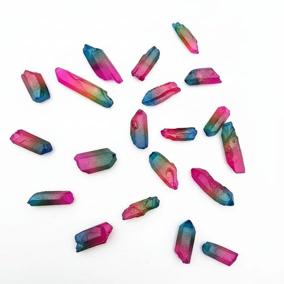 Multi Aura Quartz Crystal Point – Titanium Rainbow Druzy (25-35mm)