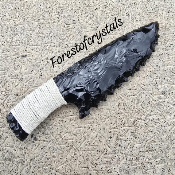 Obsidian Lava Blade Athame: Crystal Healing Knife
