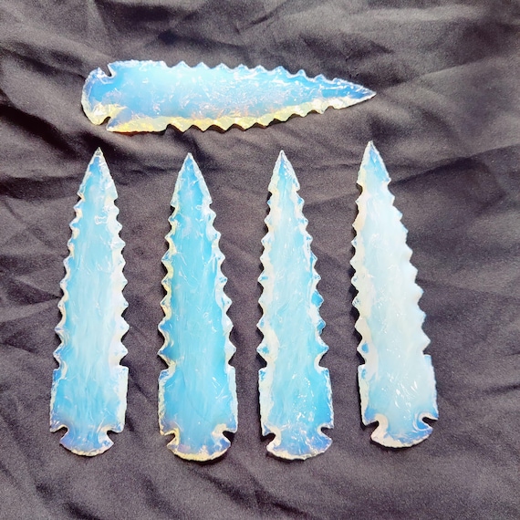 6-inch Opalite Arrowhead: Hand-Carved Metaphysical Crystal