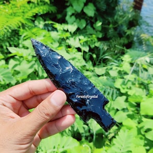 Black Obsidian Arrowhead: Healing Crystal Spear Point - Size Choice