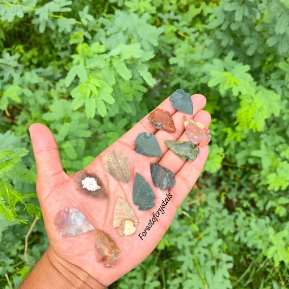 Handcrafted Fancy Jasper Arrowhead: Crystal Carved Gemstone