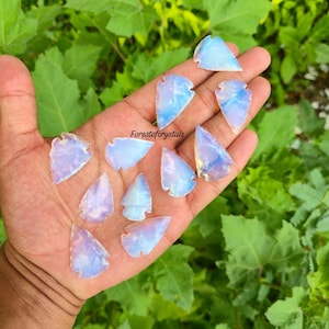 Hand Carved Opalite Arrowhead: Spiritual Crystal Point, Jewelry Making