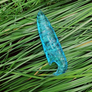 Amazing Rare Blue Aqua Obsidian Crystal Gemstone Glass Knife Hand Made Arrowhead Gifted Crystal Obsidian Knife
