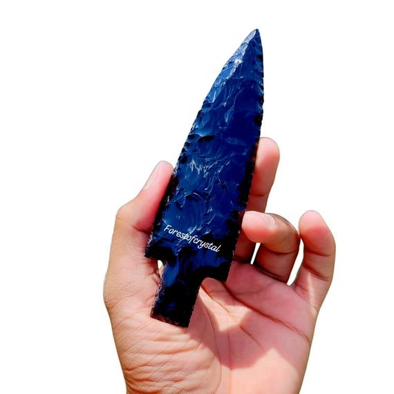 Black Obsidian Arrowhead: Healing Crystal Spear Point - Size Choice