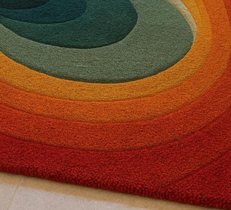 Modern Abstract Colorful Area Rug Retro Wave Geometric Pattern Carpet ...