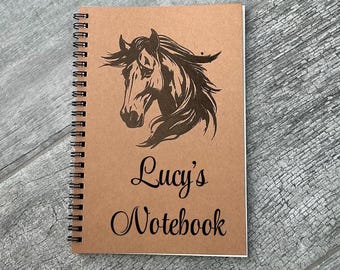 Personalized Horse Notebook: Laser Engraved Equestrian Journal