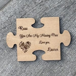Personalized Jigsaw Puzzle Piece: Engraved Wooden Keepsake - You Are My Missing Piece