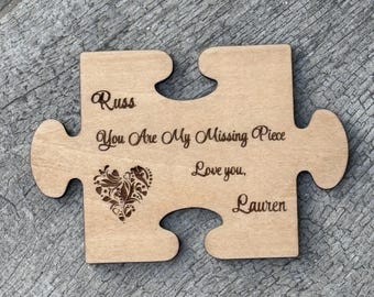 Personalized Jigsaw Puzzle Piece: Engraved Wooden Keepsake - You Are My Missing Piece