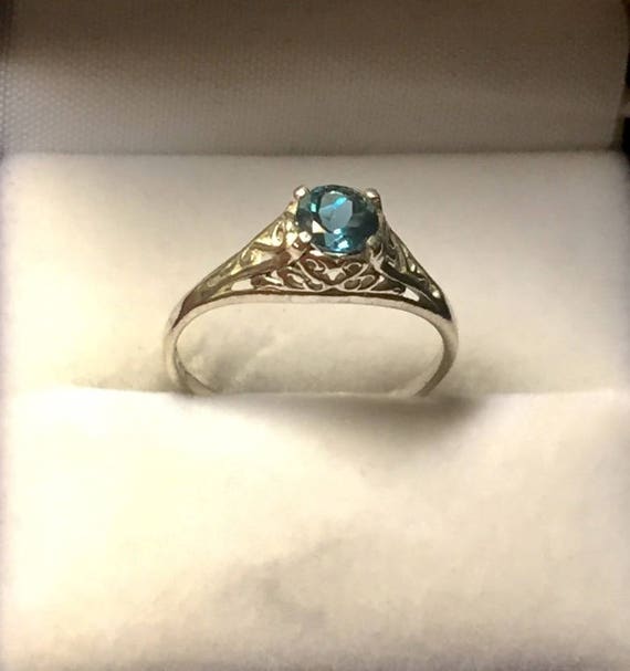 London Blue Topaz Sterling Silver Filigree Ring handmade amethyst yellow citrine white opal fine jewelry size 3 4 5 6 7 8 9 10 11