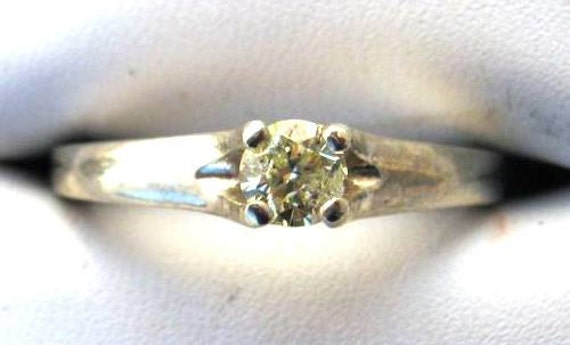 Fancy Yellow Diamond Engagement ring sterling silver 14k gold solitaire handmade custom size 4 5 6 7 8 9 10 half fine jewelry