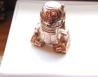 Hey R2 Do You Remember Princess Leia Handmade Large 5mm Hole Charm Copper/ Fine Silver jewelry R2D2 bead C3P0 Darth Vader Custom bracelet