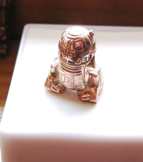 Hey R2 Do You Remember Princess Leia Handmade Large 5mm Hole Charm Copper/ Fine Silver jewelry R2D2 bead C3P0 Darth Vader Custom bracelet