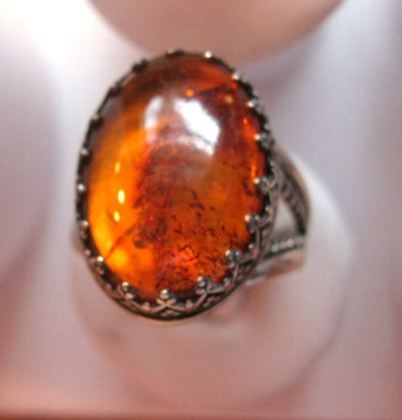 Golden Glow Natural Amber Cabochon Sterling Silver Ring handmade fine jewelry size 4 4.5 5 5.5 6 6.5 7 7.5 8 8.5 9 9.5 10 10.5 11 orange