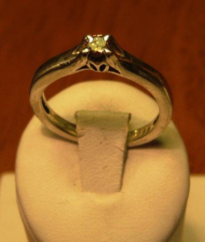 Champagne Diamond 20pts set in Sterling Solitaire ring image 3