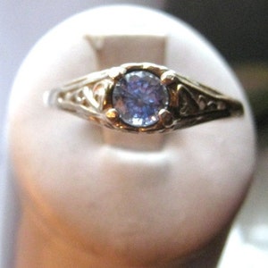 Birthstone Sterling Silver Filigree Ring handmade purple amethyst yellow citrine blue white opal topaz fine jewelry size 3 4 5 6 7 8 9 10 11 image 3