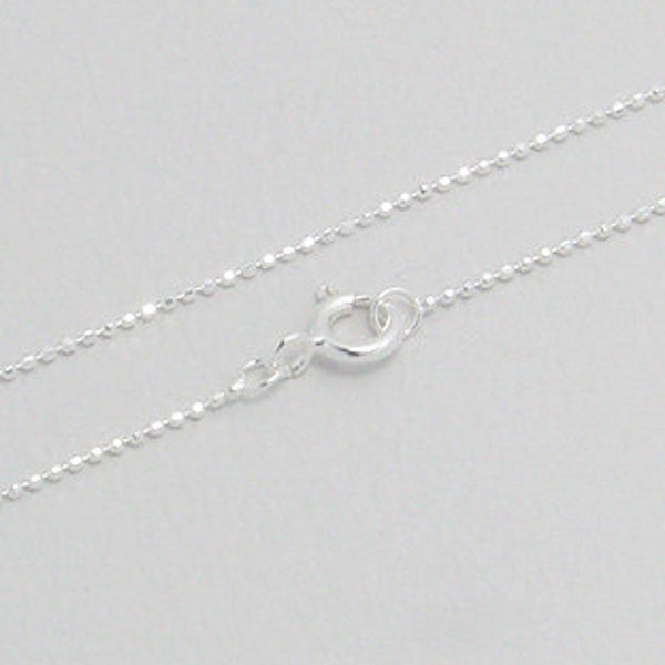 Sparkle Ball Chain 1mm Sterling silver 14 15 16 18 20 22 24 26 28 inch pendant necklace jewelry commercial supply fine jewelry