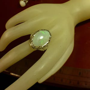 Choice of Lab created or Genuine Australian White Opal Ring Sterling Silver handmade fine jewelry size 4 5 6 7 8 9 10 11 custom image 7